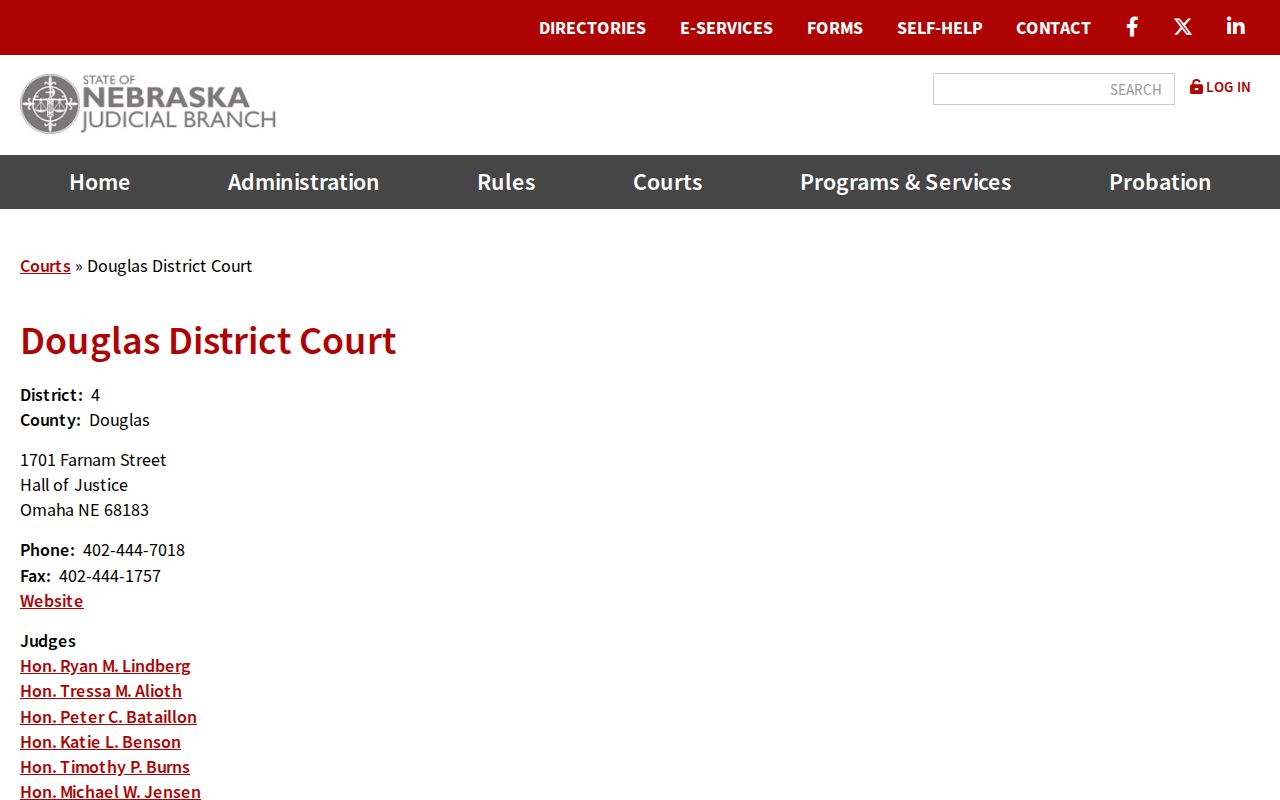 Douglas County warrant records District Court clerk contact