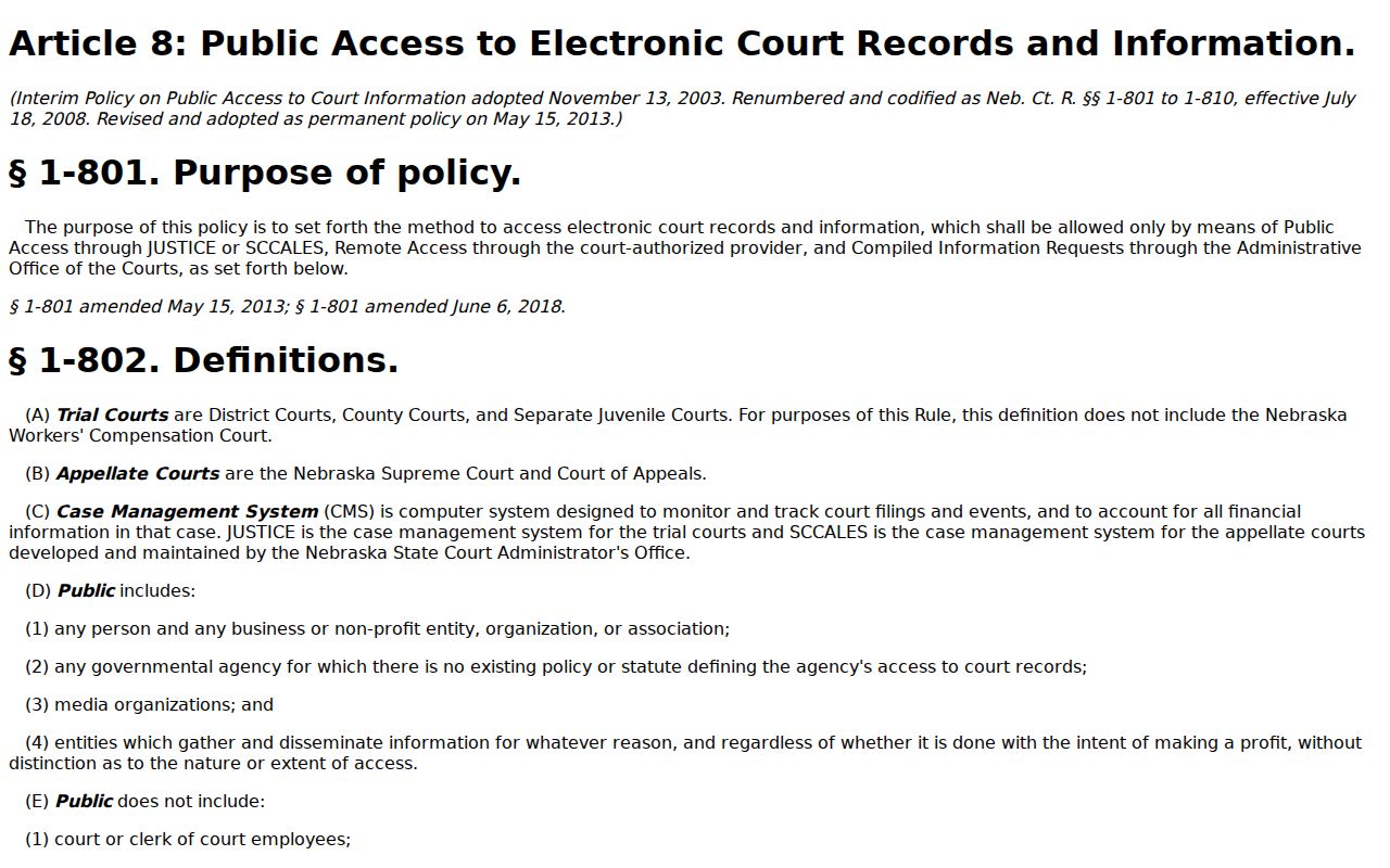 Douglas County warrant records public access court rule
