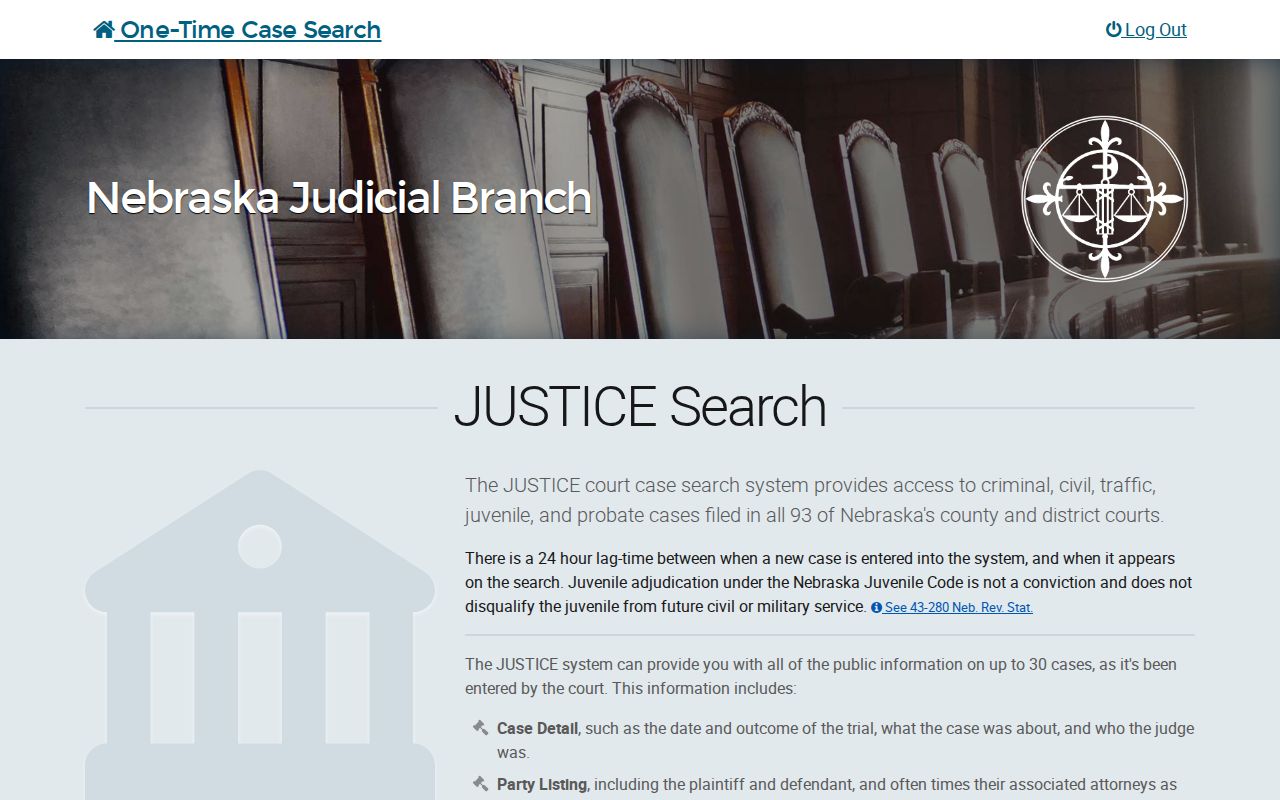 Douglas County warrant records JUSTICE name search interface